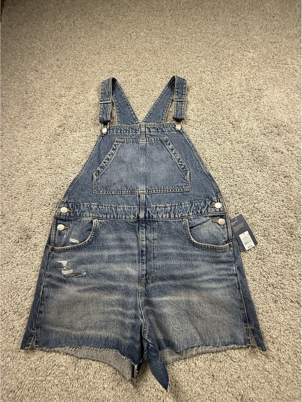 NWT Women's Denim Shortalls - Universal Thread Medium Wash Size 10 $36